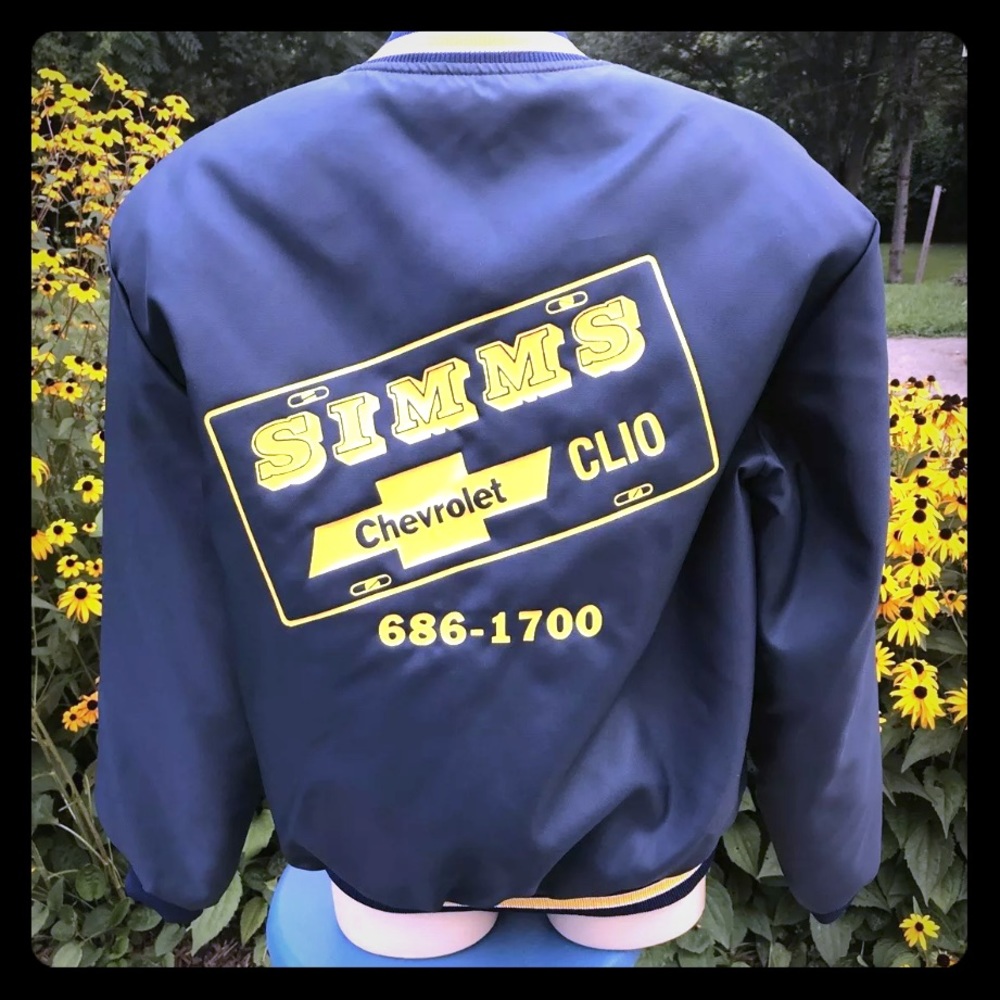 Vintage HOLLOWAY blue snap up Chevy jacket